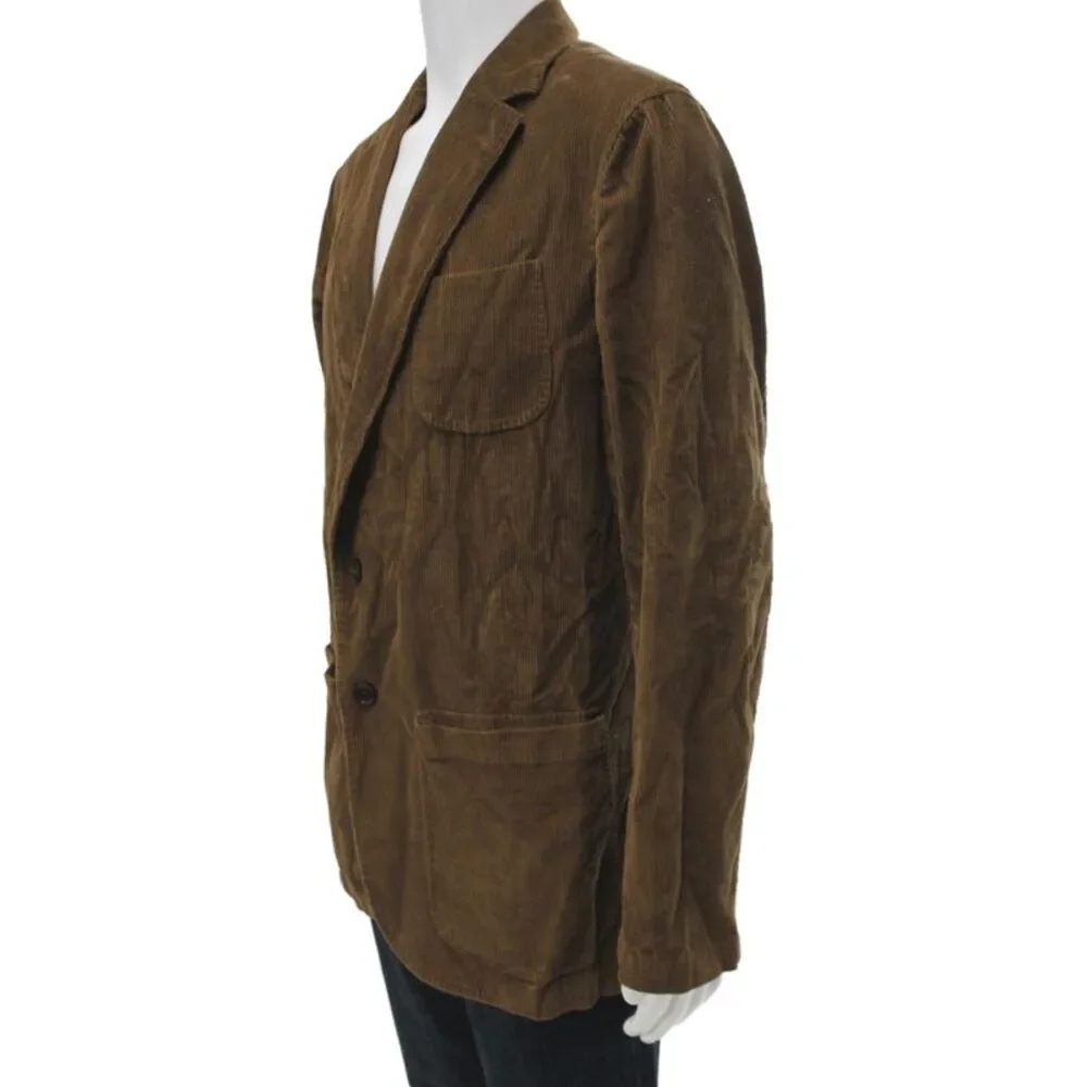 Sid Mashburn Mens Brown Cotton Blazer Button Closure Size 56